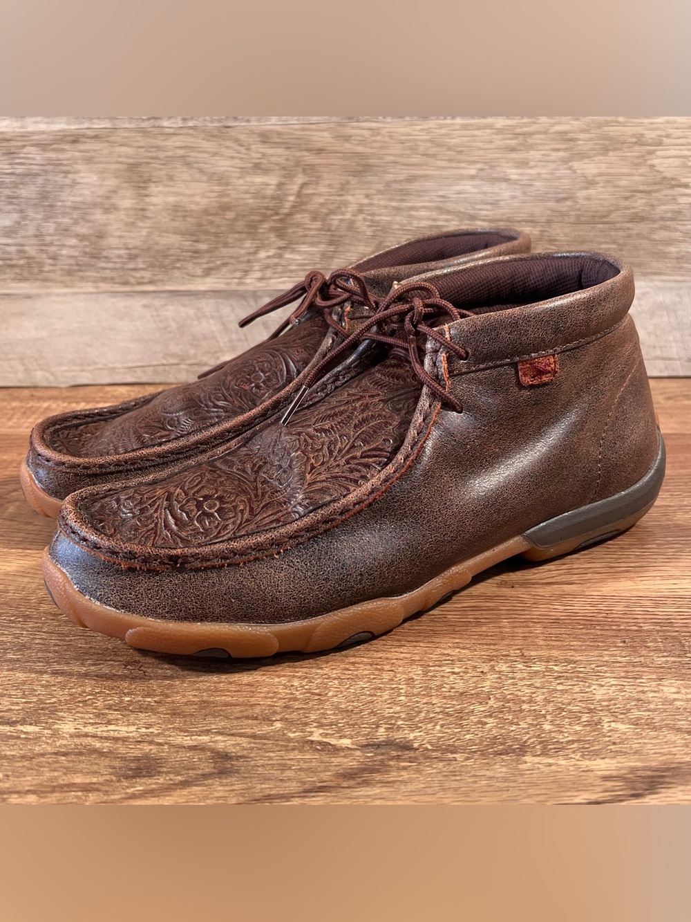 Twisted X Women's Tooled Leather Chukka Driving Mocs